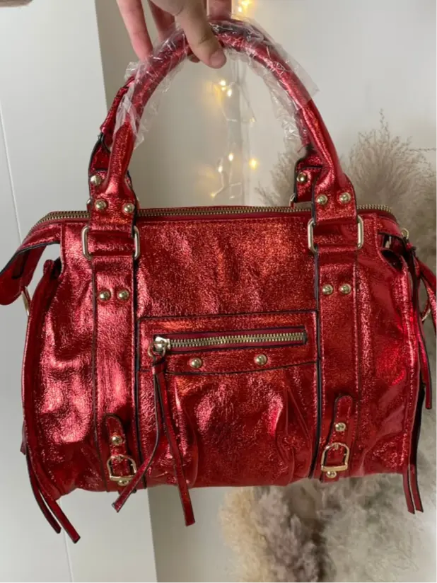 Sac Elsa paillettes rouge XL MaisonPerla Collection