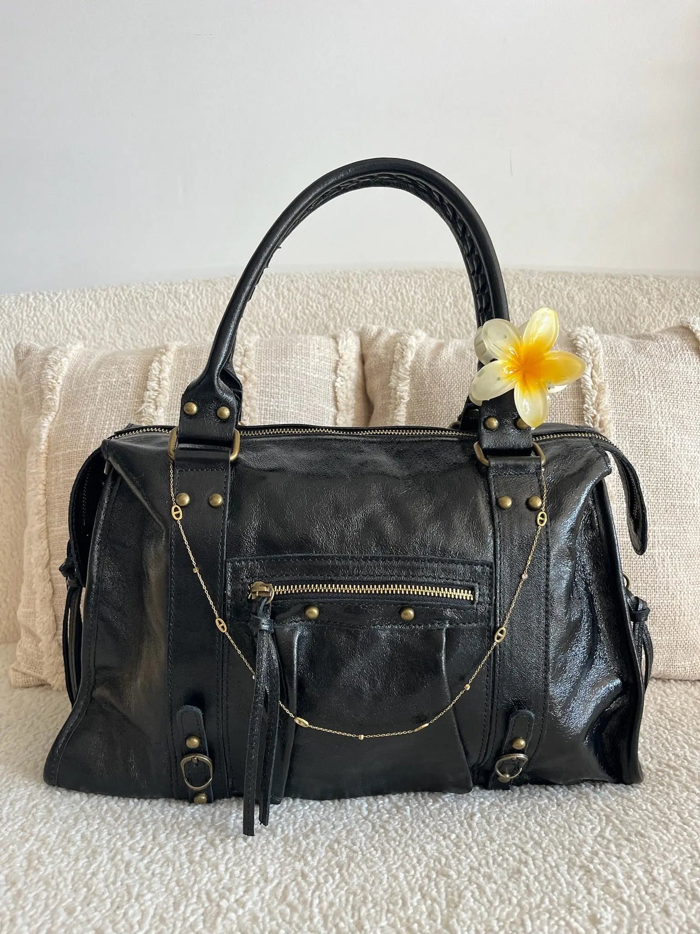 Sac Mila paillettes noir XXL MaisonPerla Collection