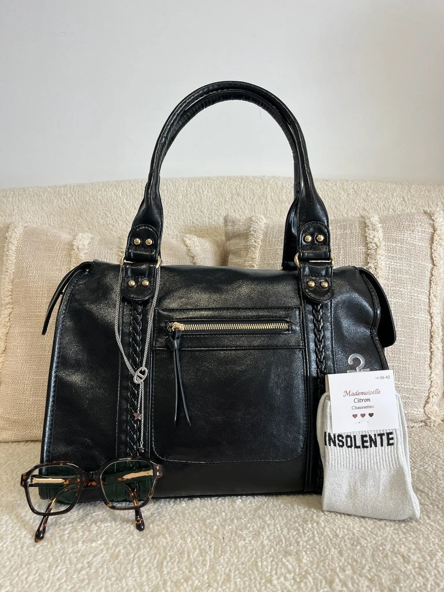 Sac Nina brillant noir MaisonPerla Collection