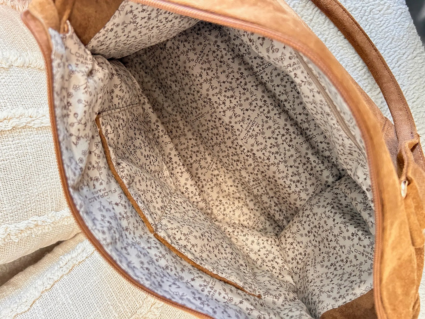 Sac Nina suédine camel MaisonPerla Collection