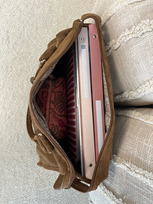 Sac Nina suédine camel MaisonPerla Collection