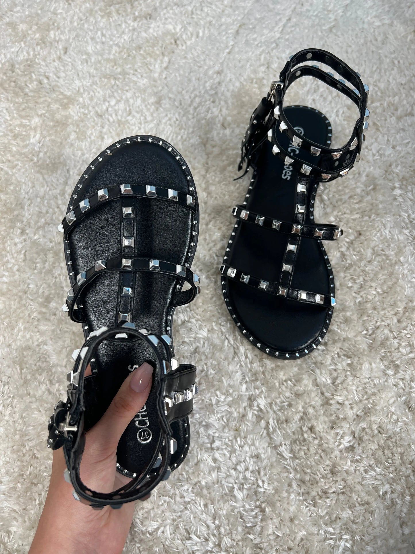 Sandales Diana noir MaisonPerla Collection