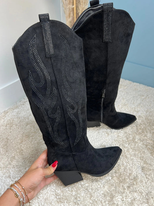 Santiags Beverly noir MaisonPerla Collection