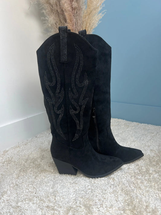 Santiags Beverly noir MaisonPerla Collection