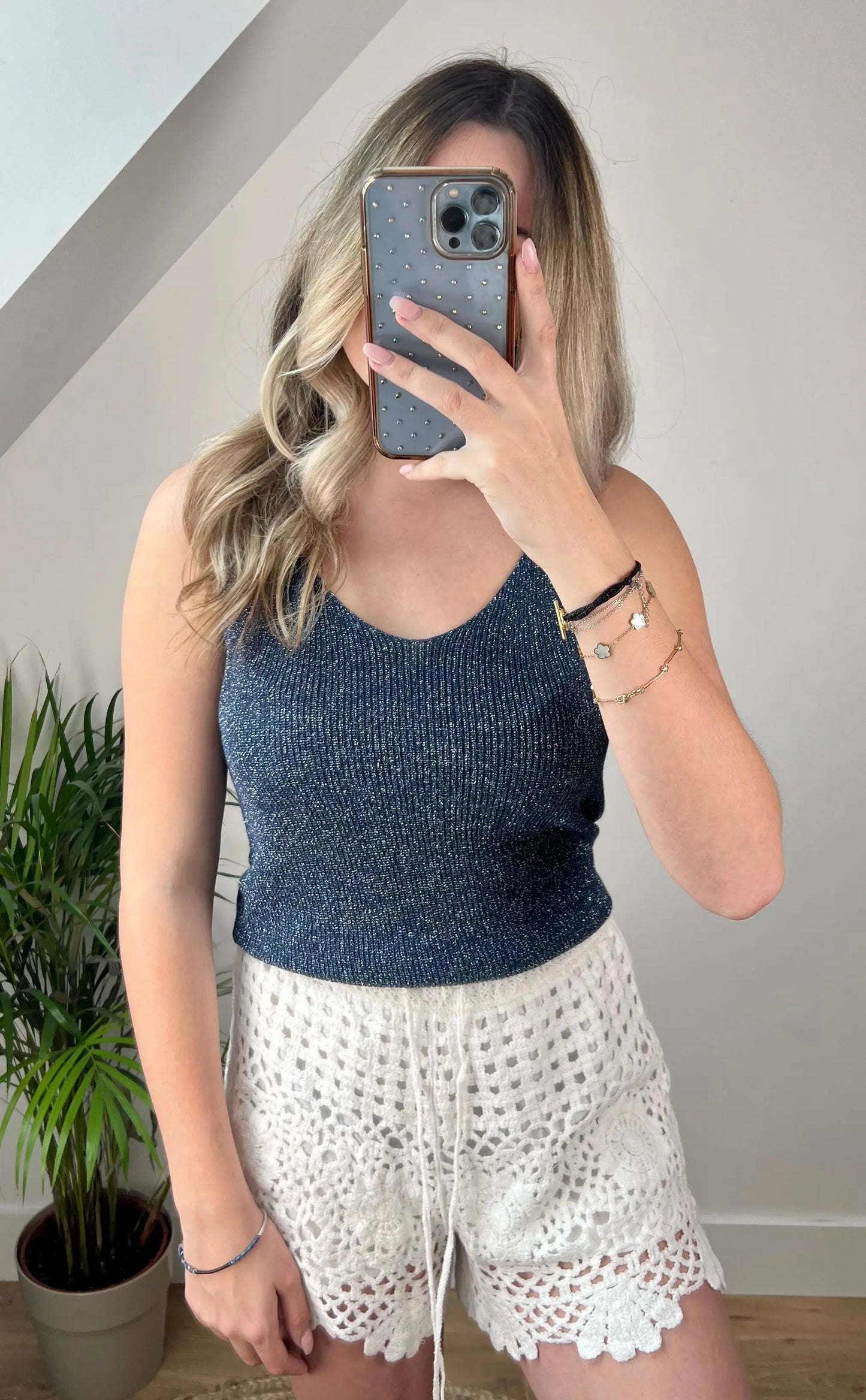 Top Victoria Bleu MaisonPerla Collection