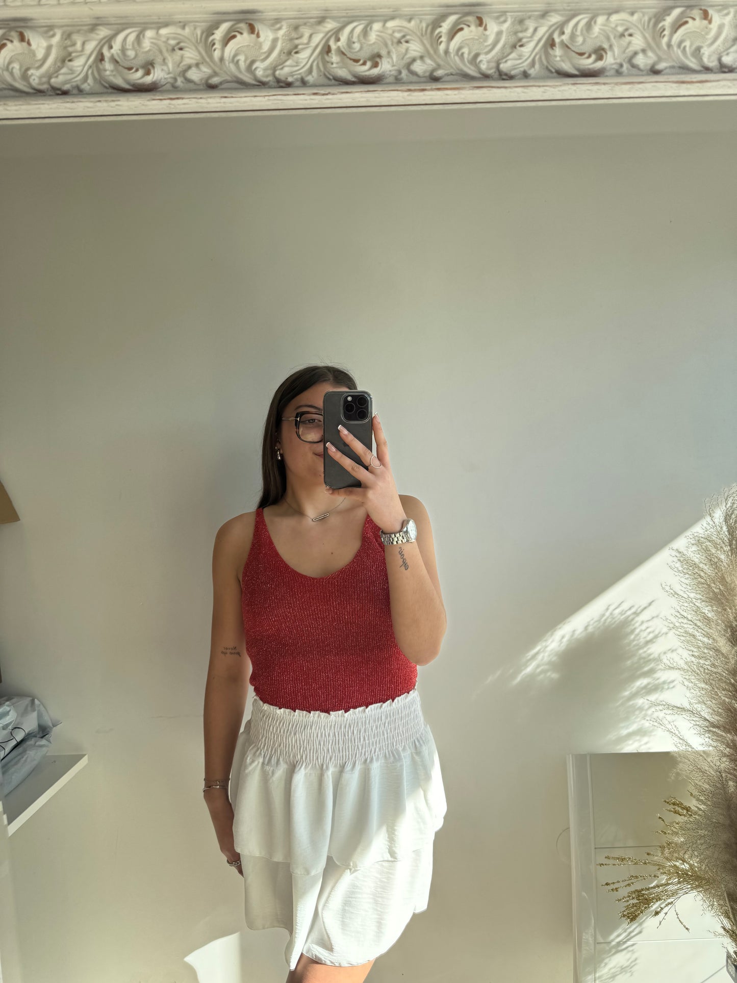 Top Victoria rouge MaisonPerla Collection