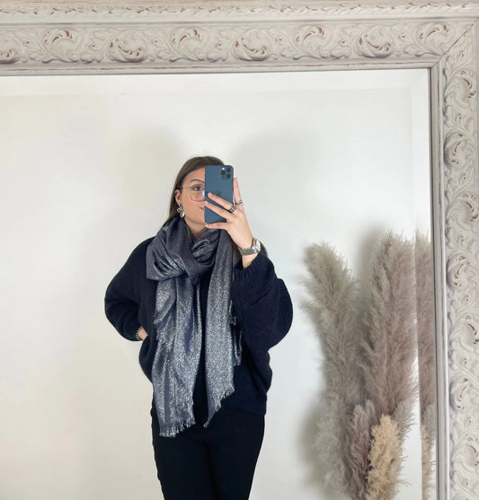 Écharpes Shinny Bleu MaisonPerla Collection