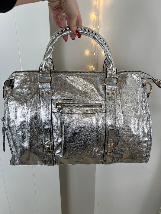 Nouveau Maxi sac Elsa paillettes silver