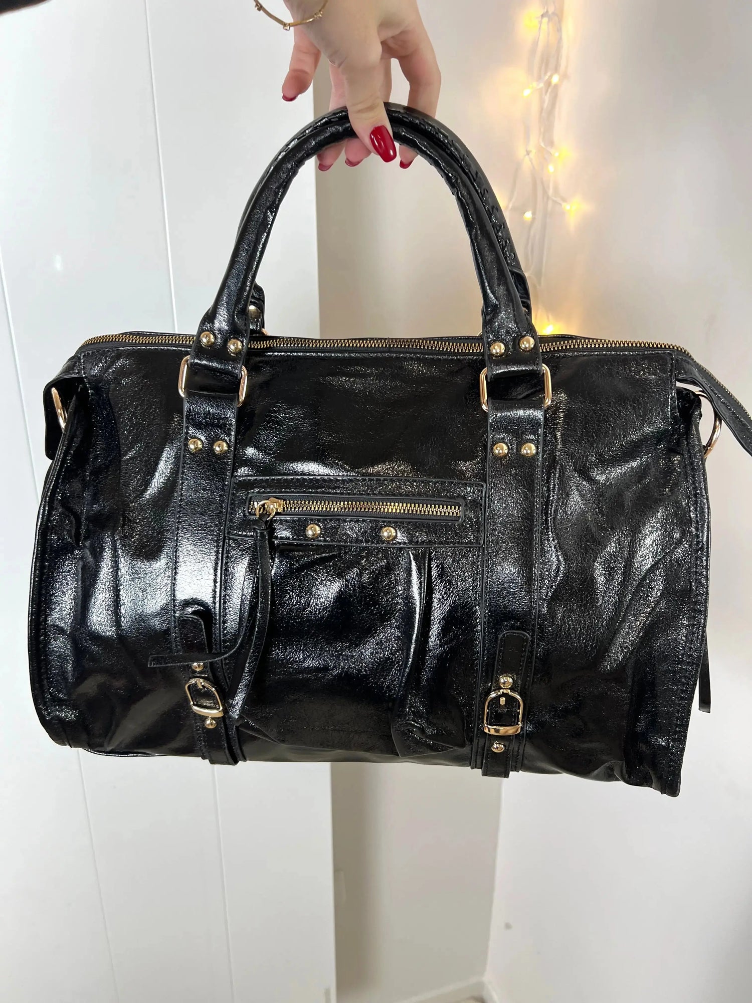 Sac Elsa paillettes noir XXL MaisonPerla Collection