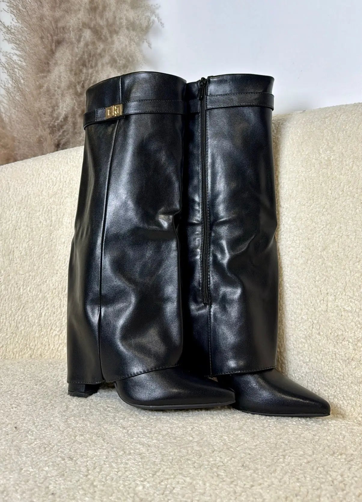 Bottes Nina lisse noir MaisonPerla Collection