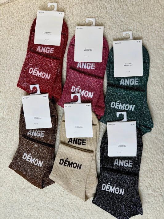 Chausettes paillettes Ange/Démon MaisonPerla Collection