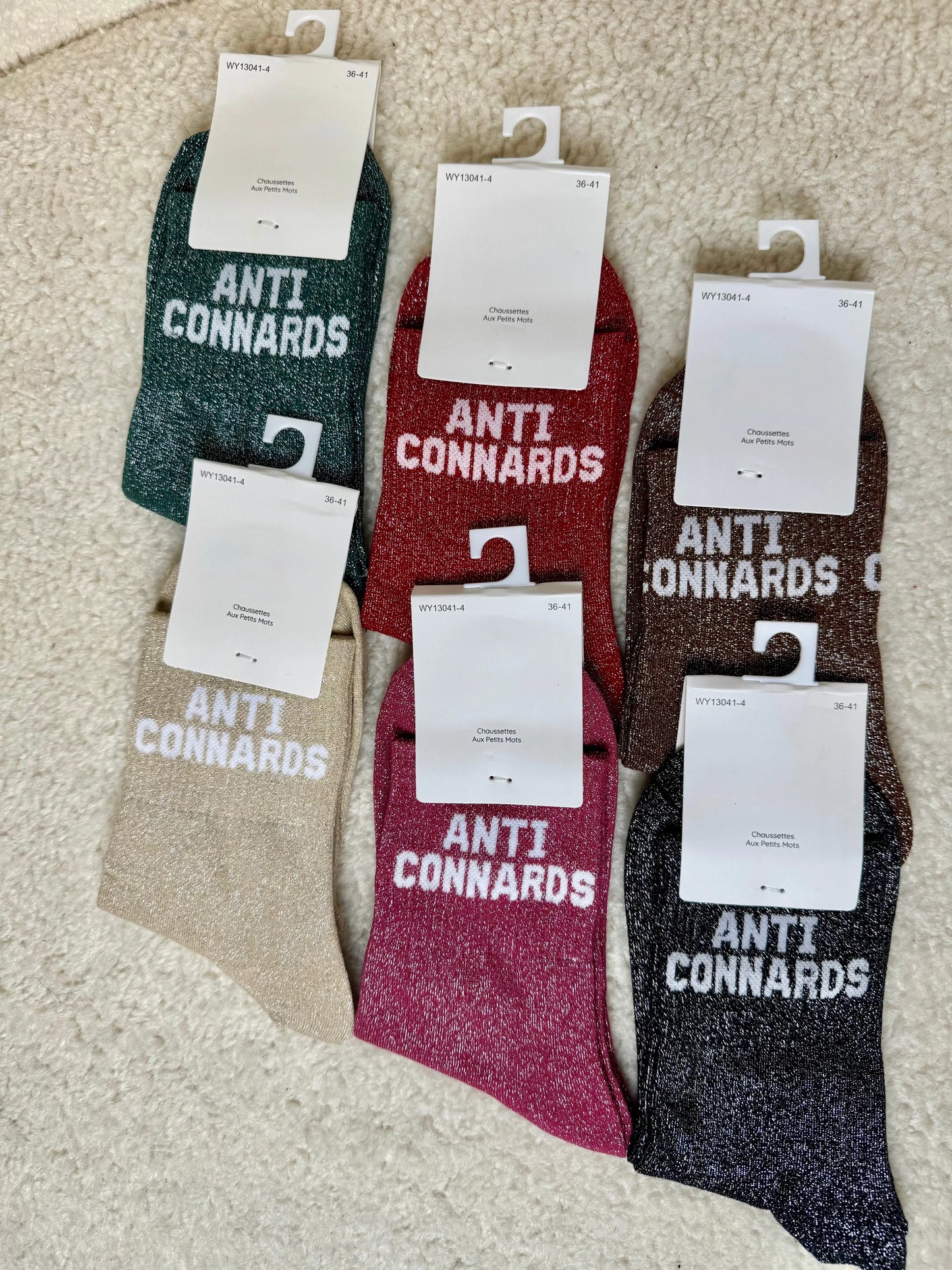 Chausettes paillettes Anti connards MaisonPerla Collection