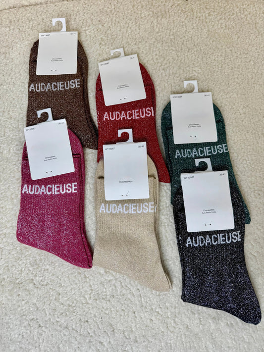 Chausettes paillettes Audacieuse MaisonPerla Collection
