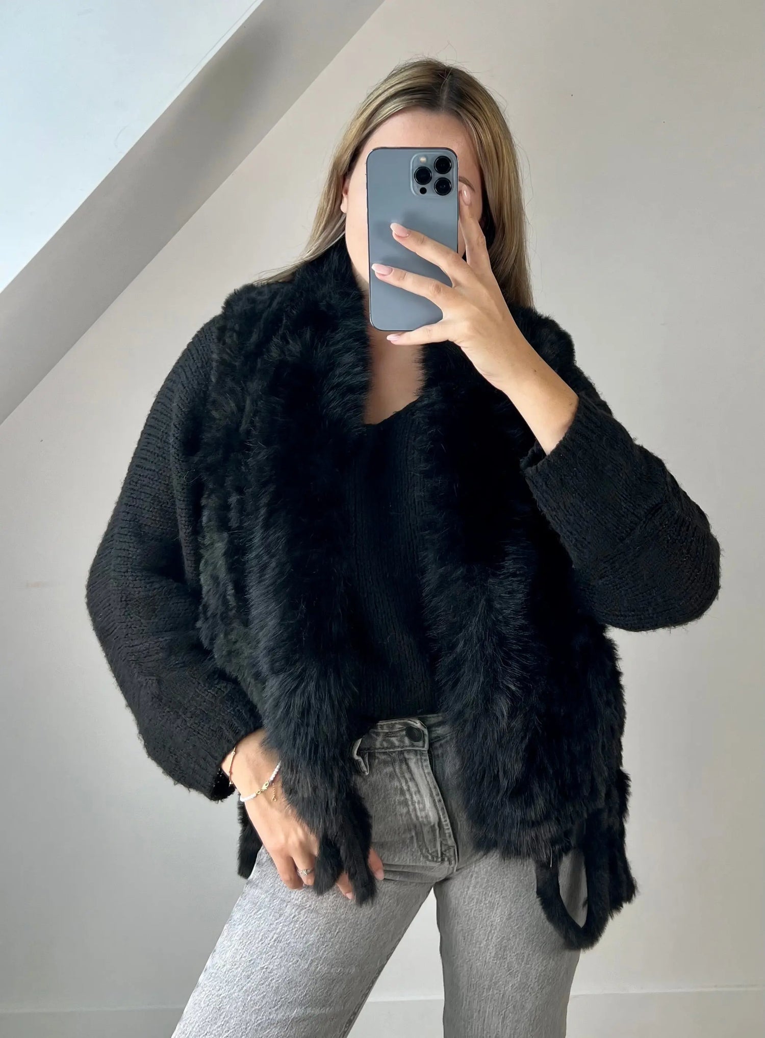 Fourrure Julia noir MaisonPerla Collection