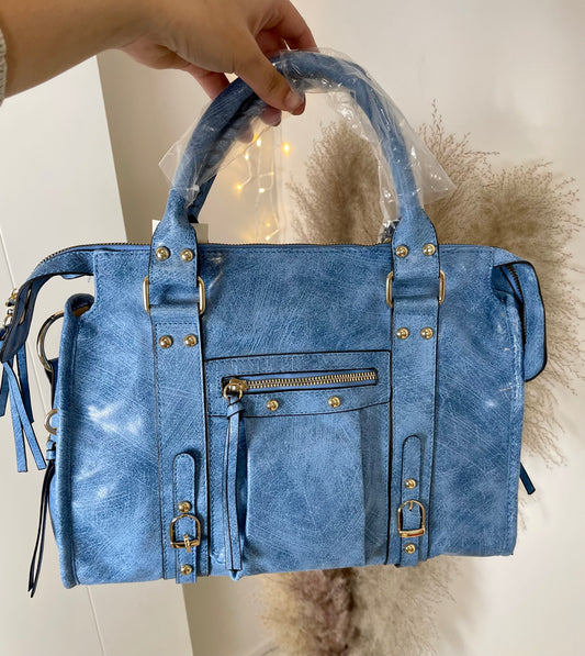 Nouveau Maxi sac Elsa brillant bleu clair