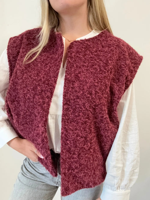Gilet Mia bordeaux MaisonPerla Collection