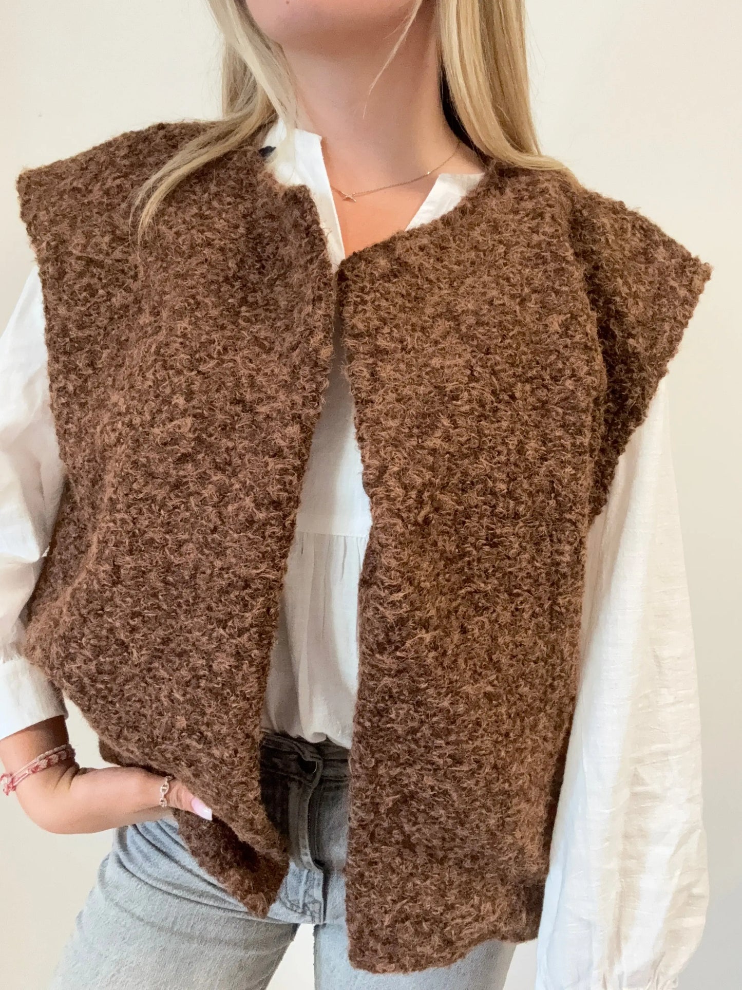 Gilet Mia chocolat MaisonPerla Collection