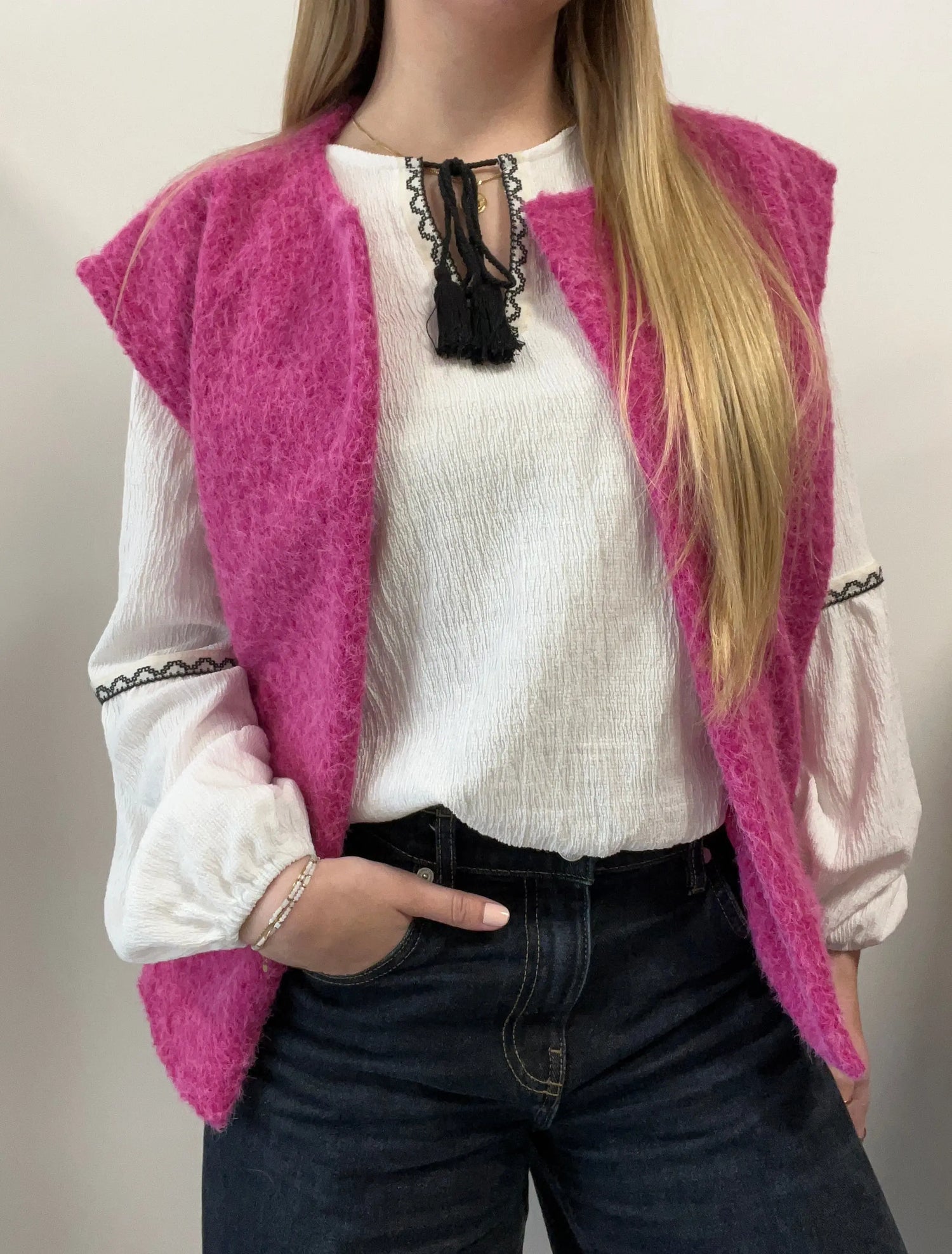 Gilet Mia fuschia MaisonPerla Collection