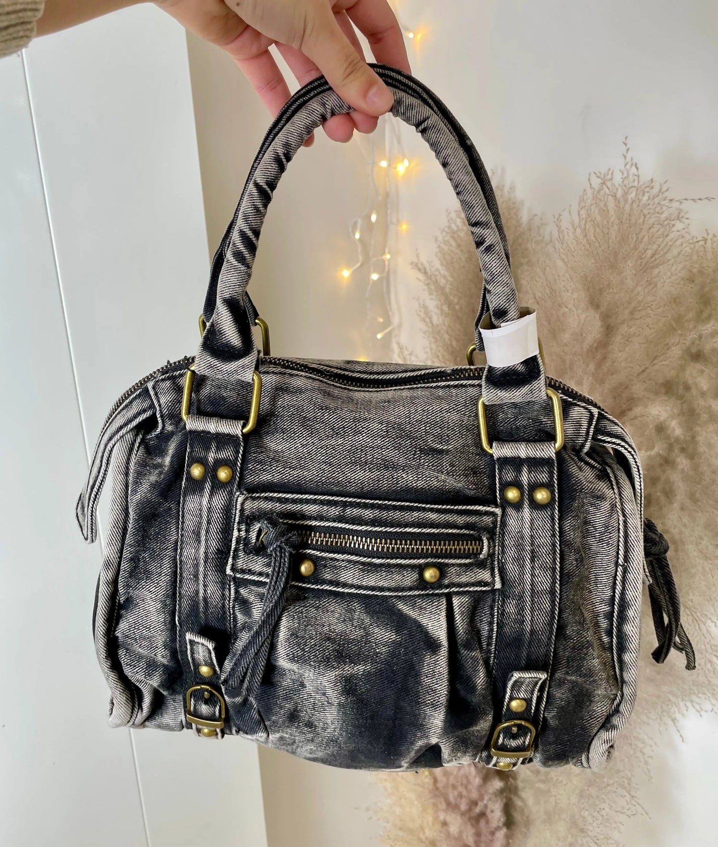 Grand Sac Elsa jean noir L MaisonPerla Collection