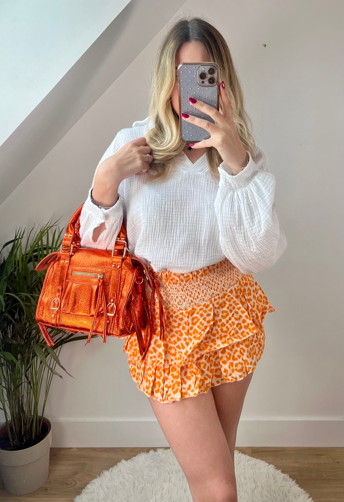 Jupe short Maya Orange