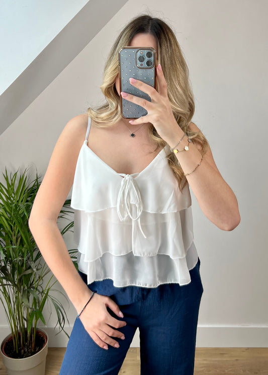 Top Lila Blanc