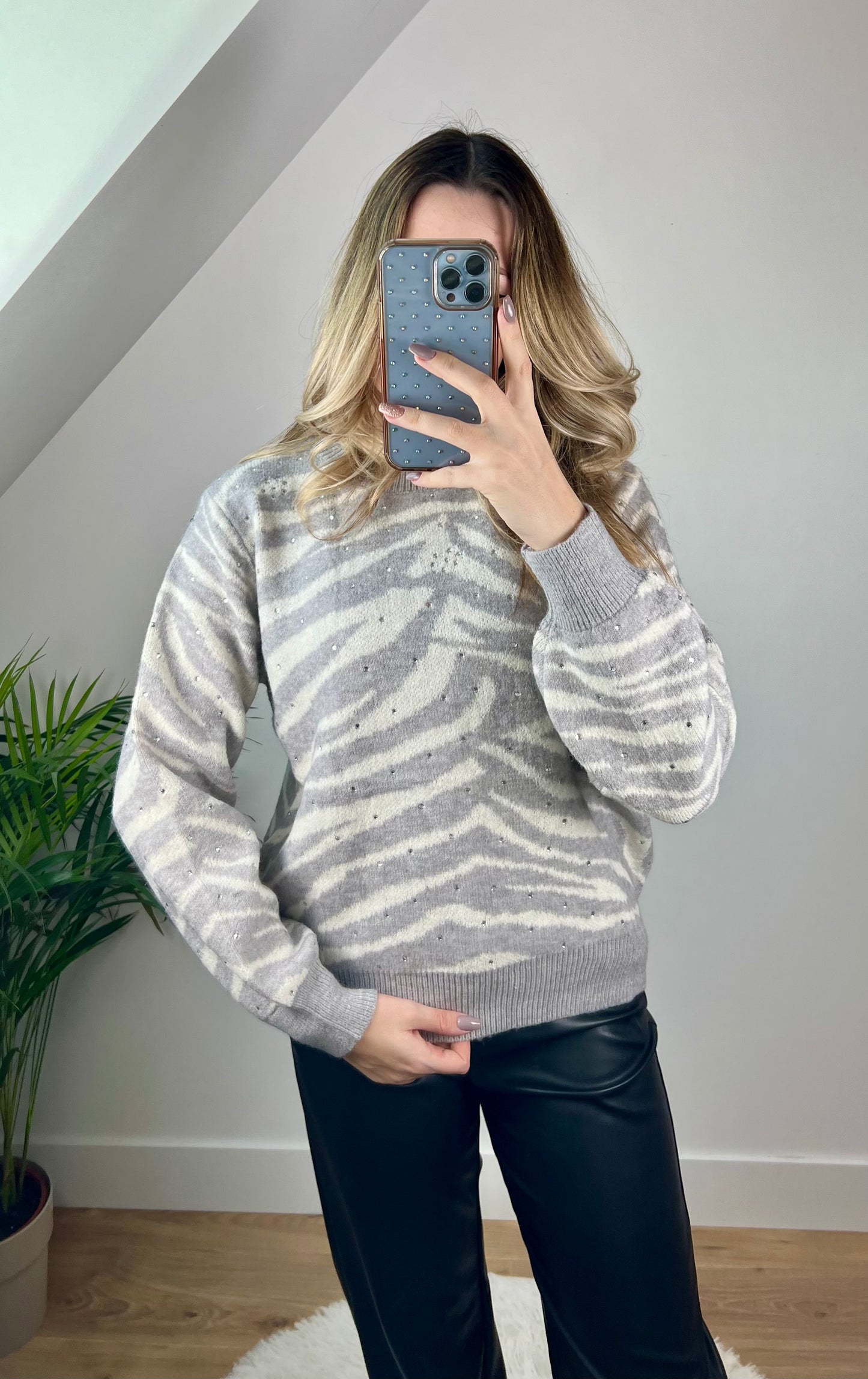 Pull Zèbra Gris