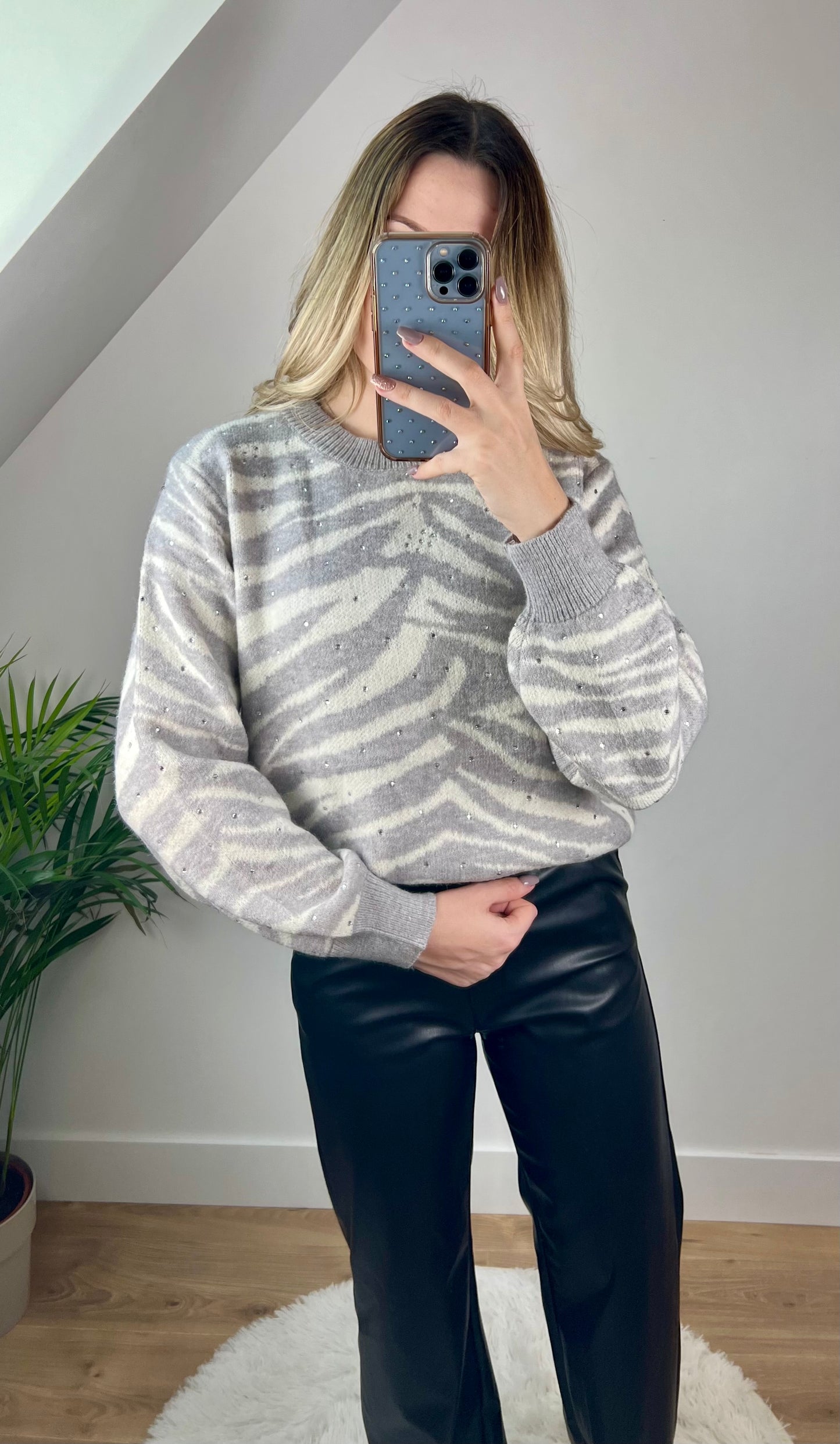 Pull Zèbra Gris