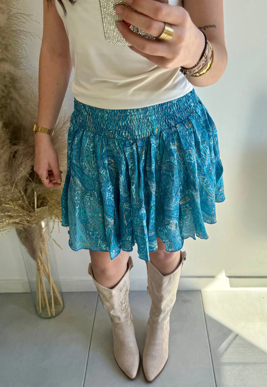 Jupe bohème Louane Turquoise MaisonPerla Collection