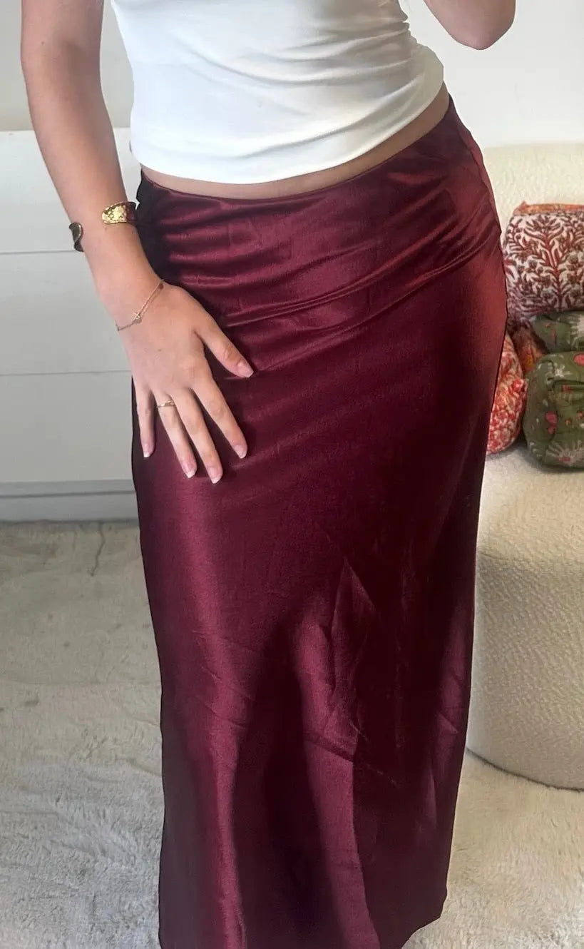 Jupe longue satinée MaisonPerla Collection