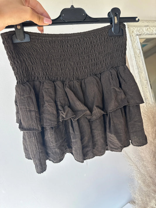 Jupe short Garance chocolat paillettes MaisonPerla Collection