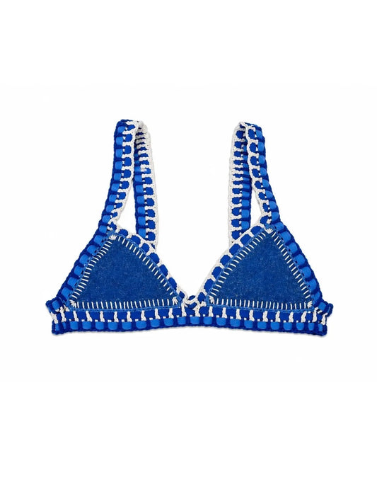 Maillot Camélia Bleu - Haut MaisonPerla Collection