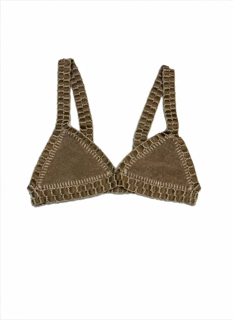 Maillot Camélia beige - Haut MaisonPerla Collection