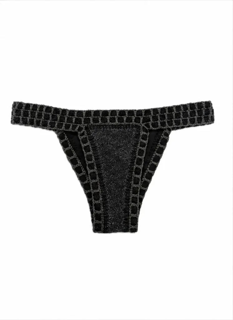 Maillot Camélia noir - Bas MaisonPerla Collection