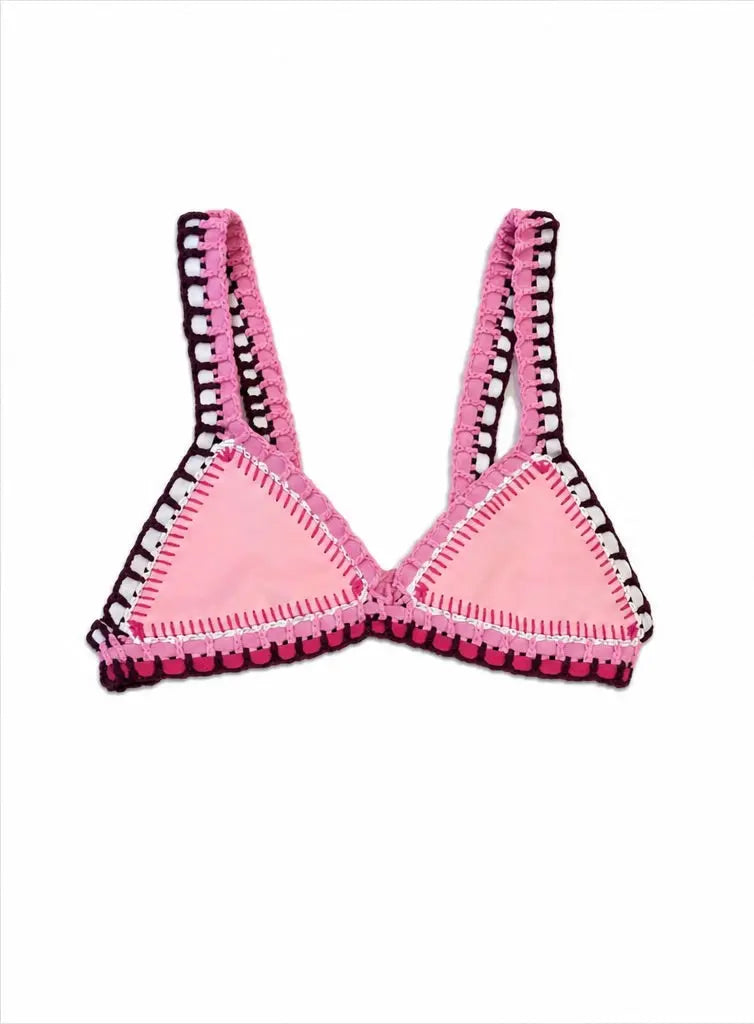 Maillot Camélia rose - Haut MaisonPerla Collection