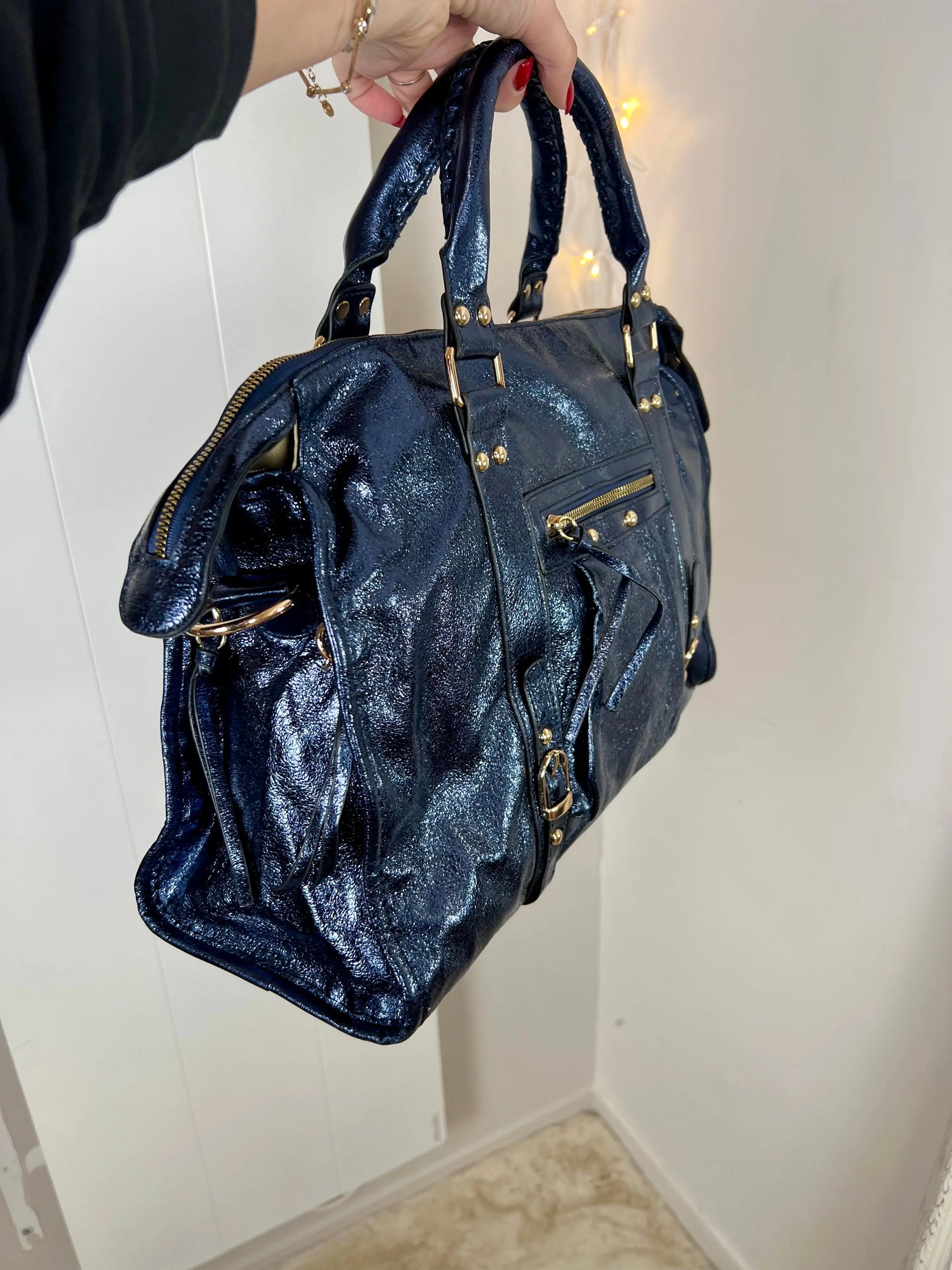 Maxi sac Elsa paillettes bleu XXL MaisonPerla Collection