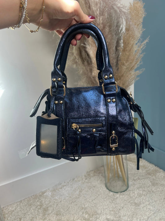 Mini Sac Elsa bleu marine S MaisonPerla Collection