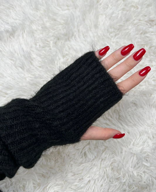 Mitaines paillettes Noir MaisonPerla Collection