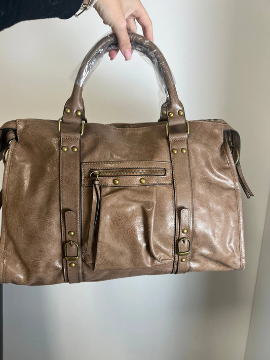 Nouveau Maxi sac Elsa brillant taupe MaisonPerla Collection