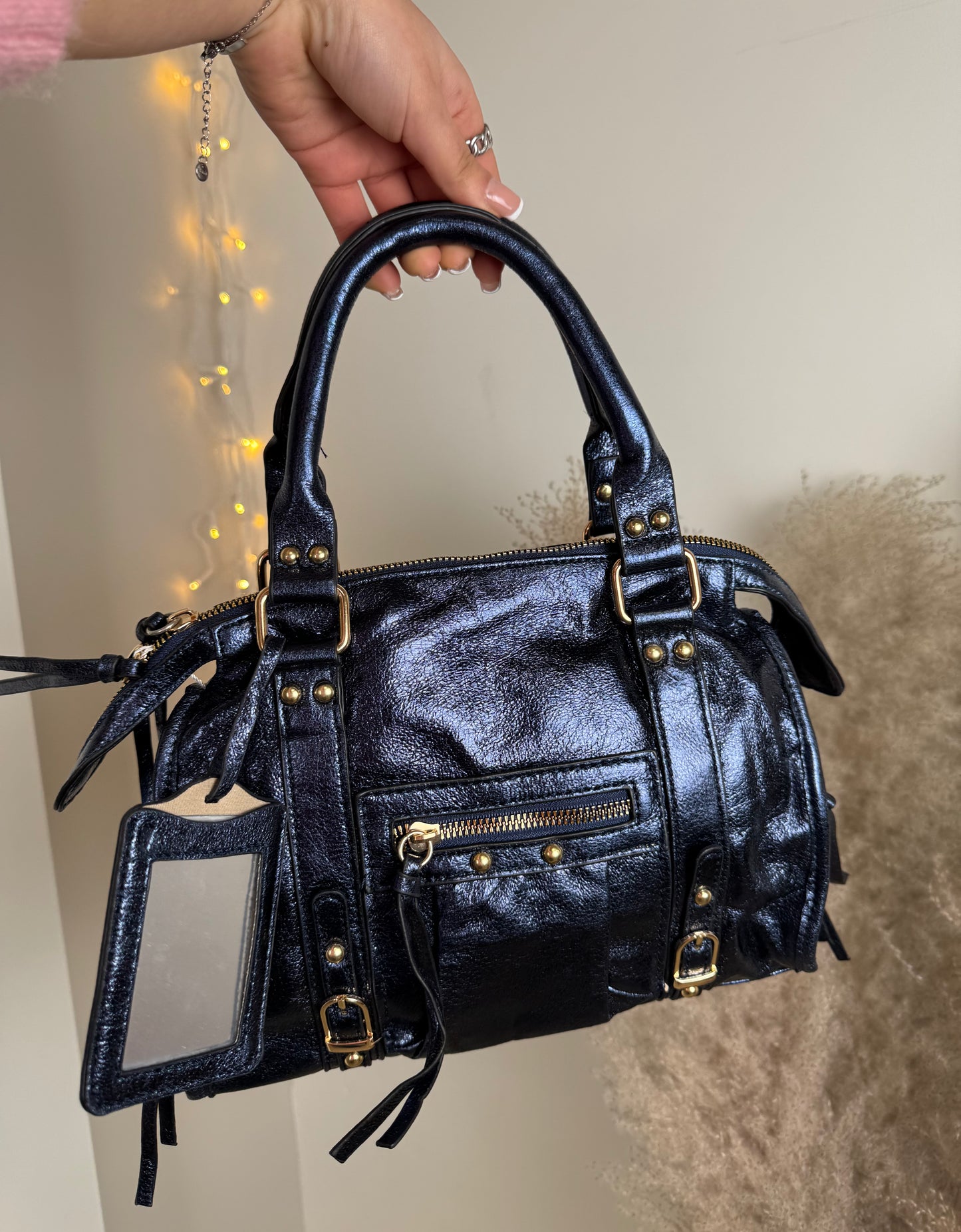 Petit sac Elsa bleu brillant M MaisonPerla Collection