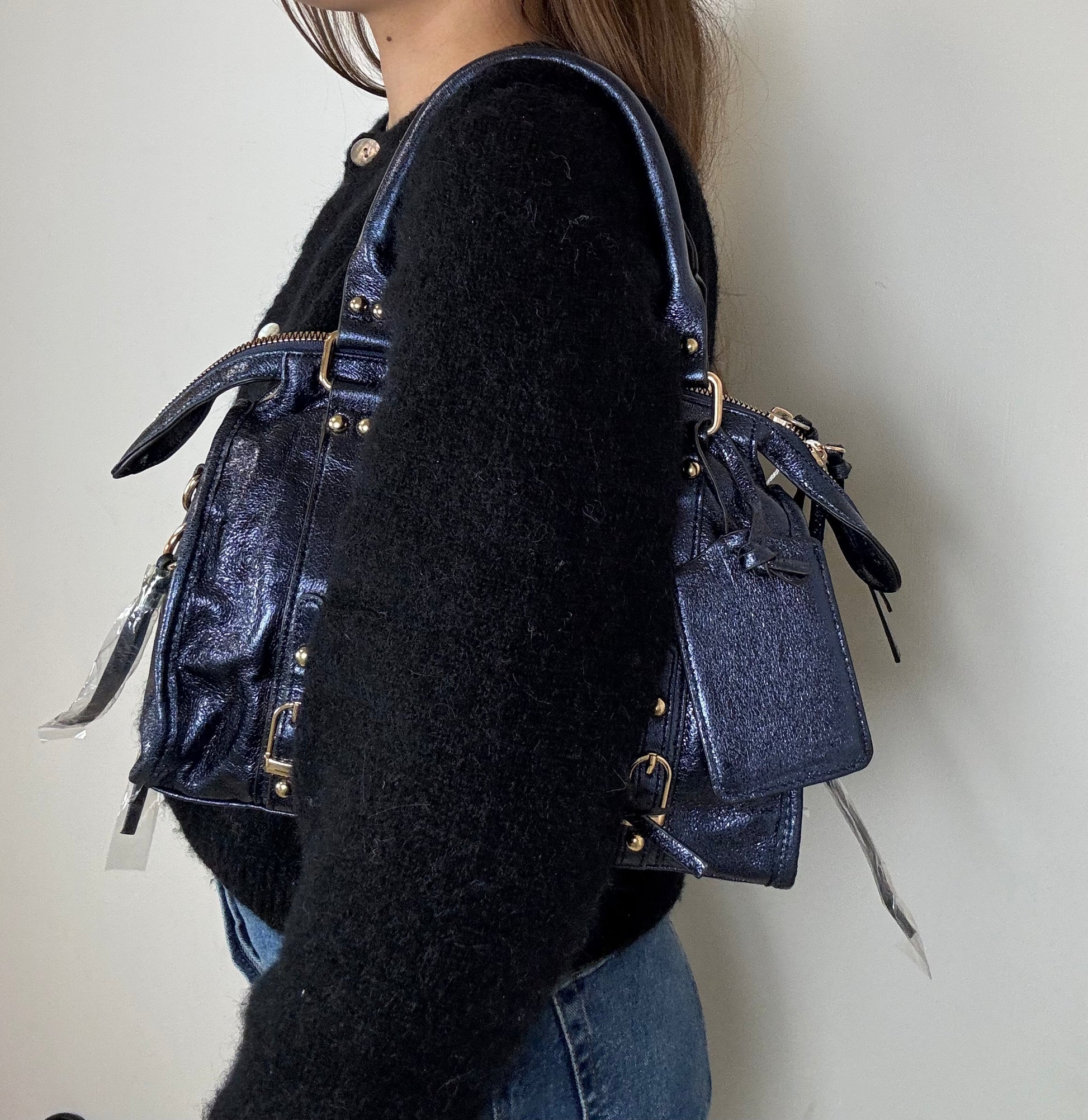 Petit sac Elsa bleu brillant M MaisonPerla Collection