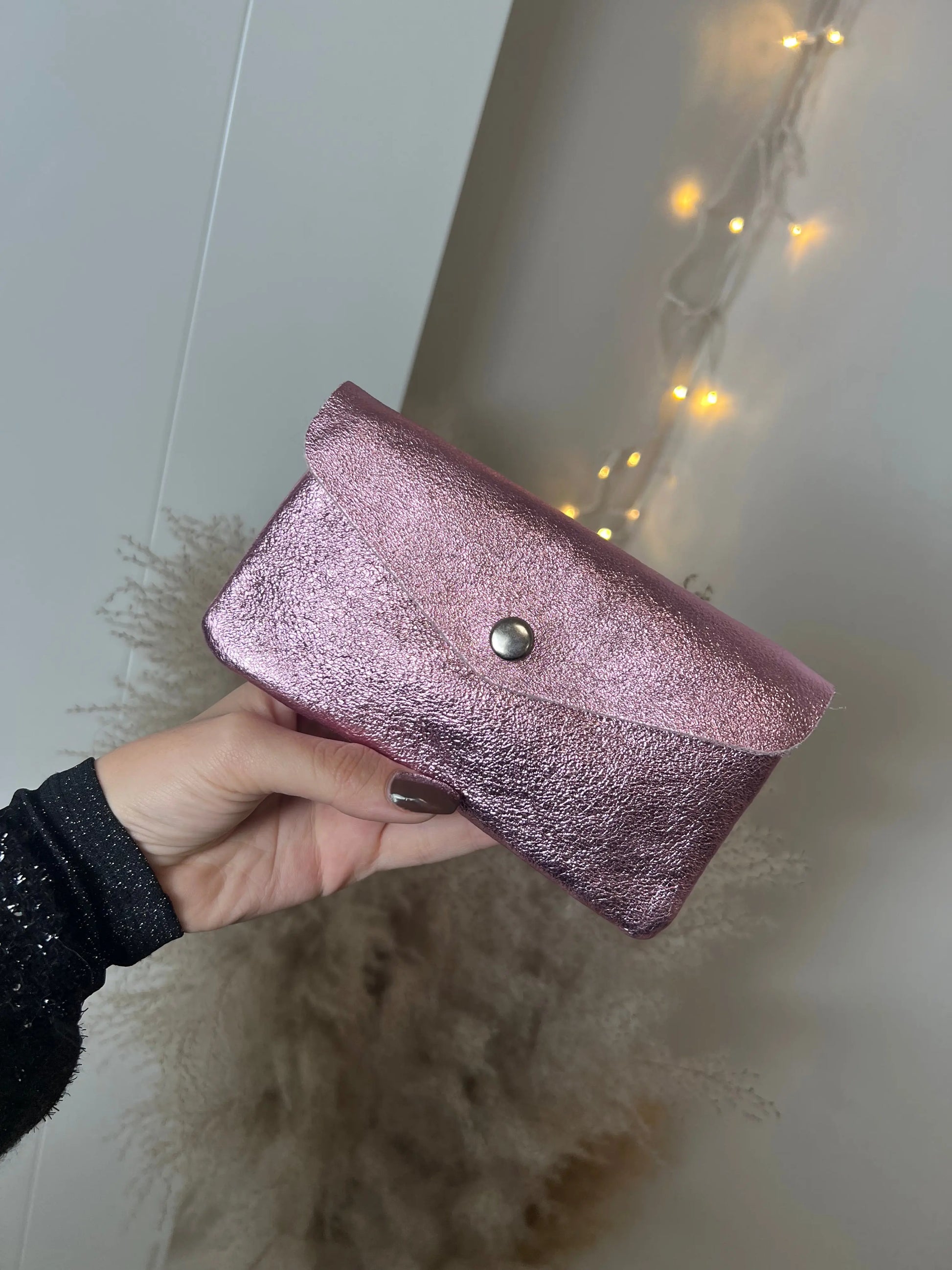 Porte monnaie Lou rose poudré MaisonPerla Collection