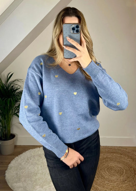 Pull Agathe Bleu MaisonPerla Collection