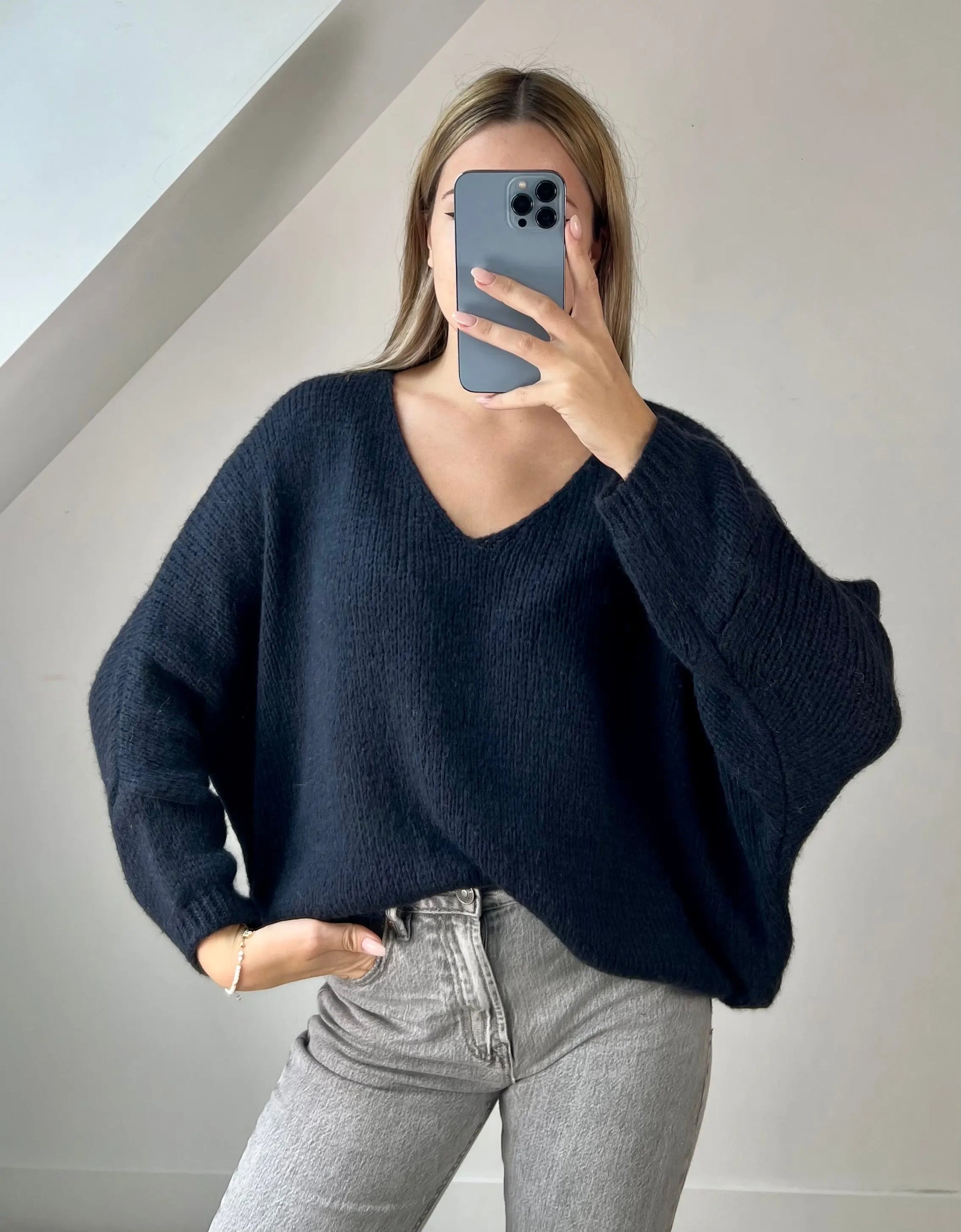 Pull Sarah bleu marine MaisonPerla Collection