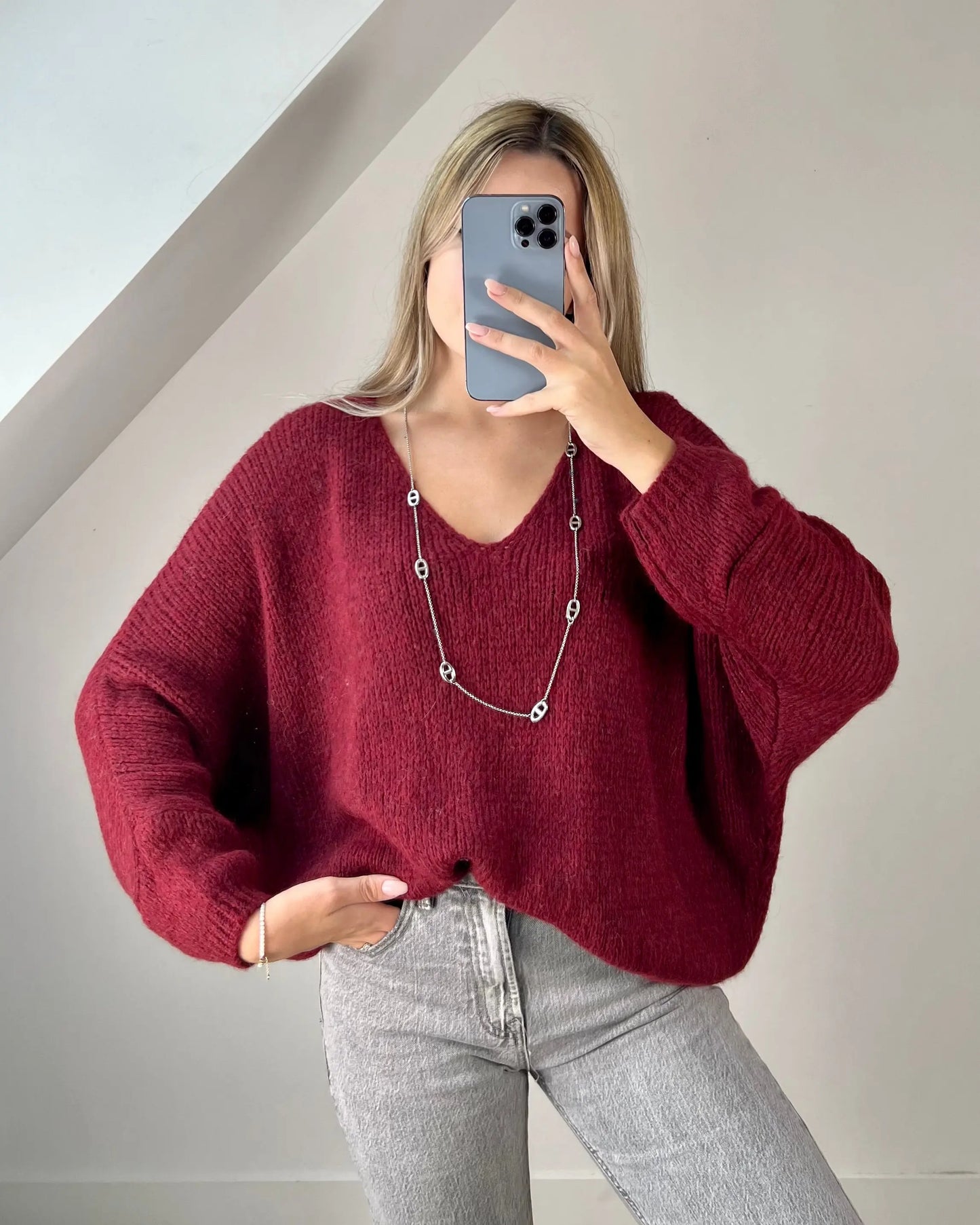 Pull Sarah bordeaux MaisonPerla Collection