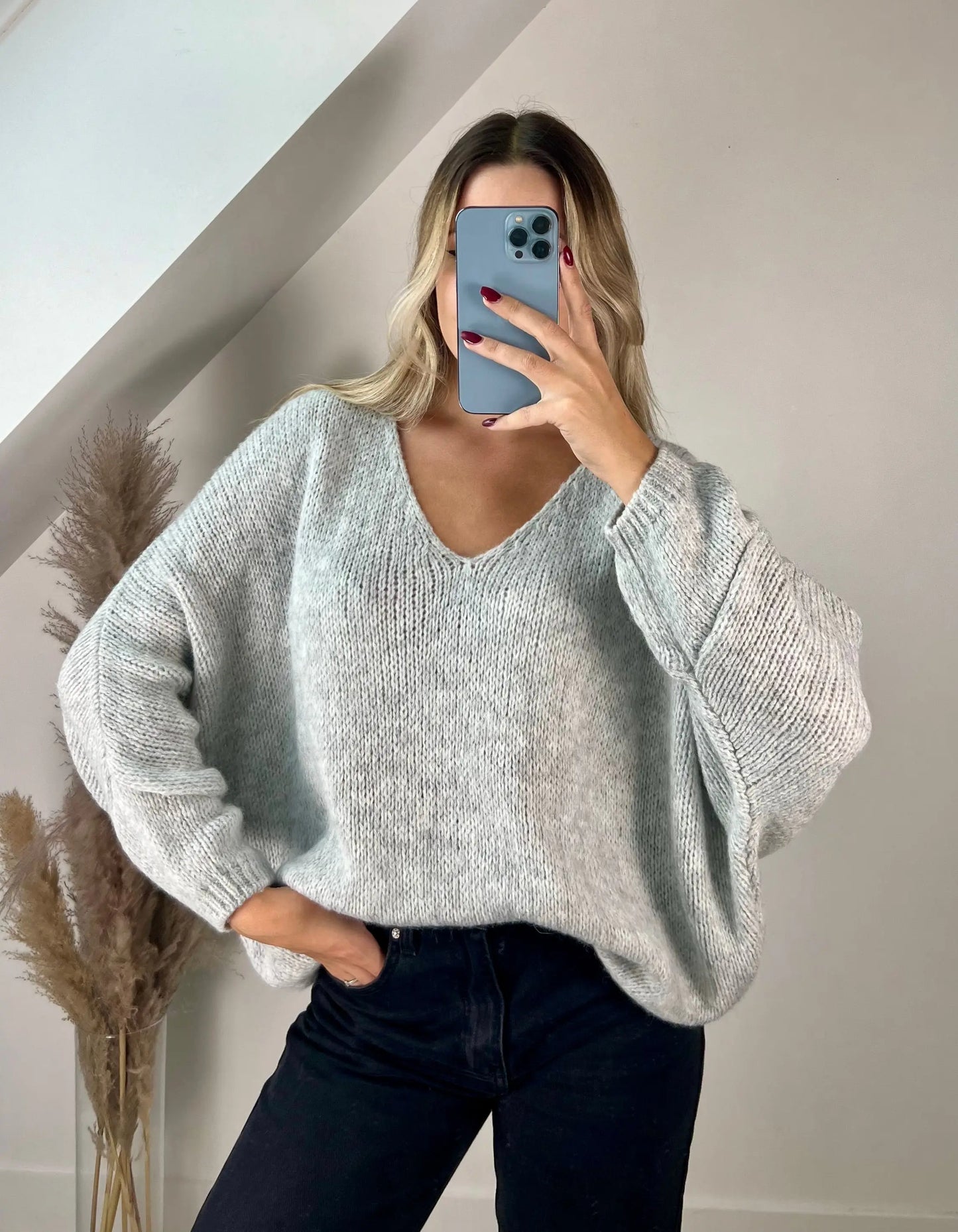 Pull Sarah gris clair MaisonPerla Collection