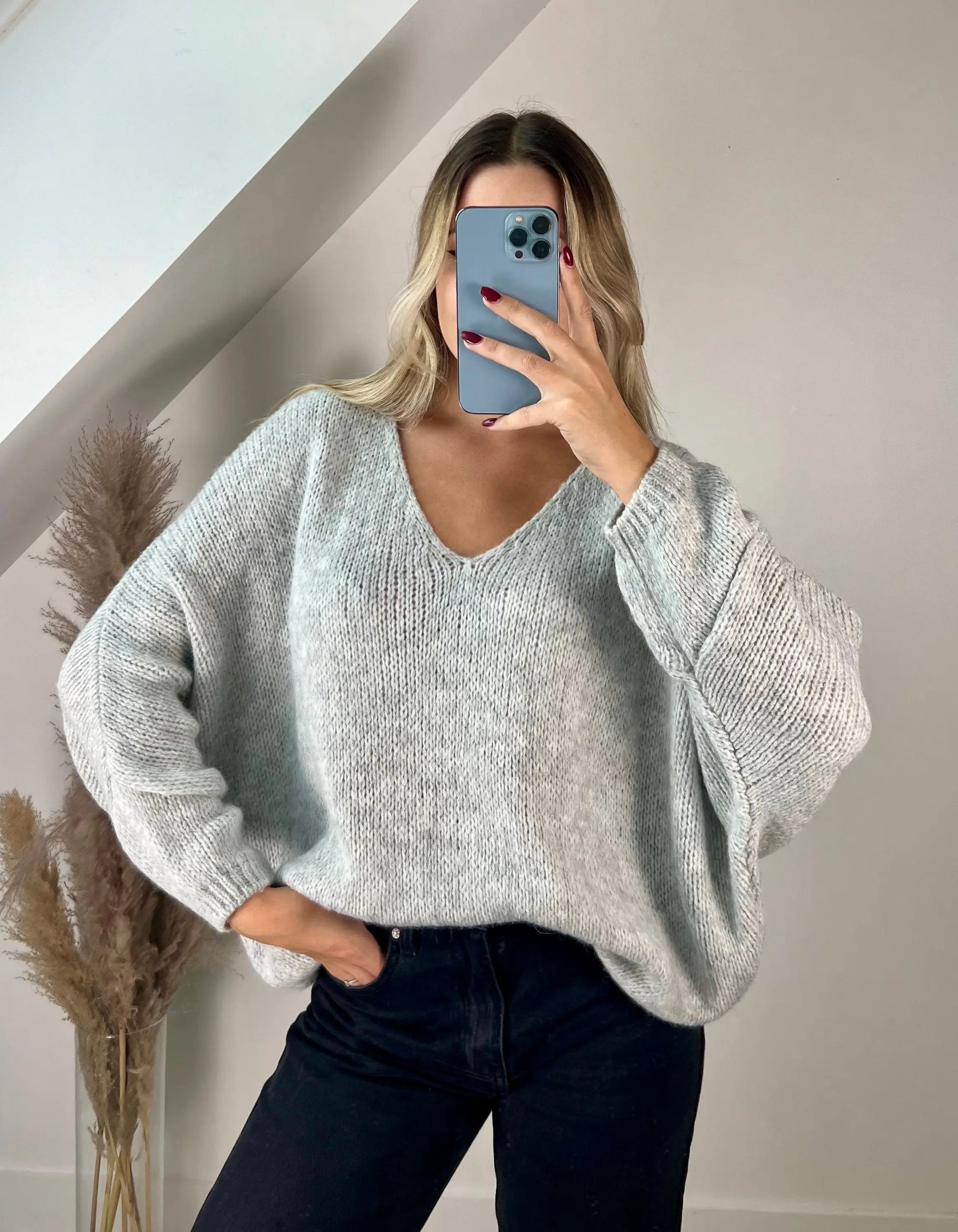 Pull Sarah gris clair MaisonPerla Collection