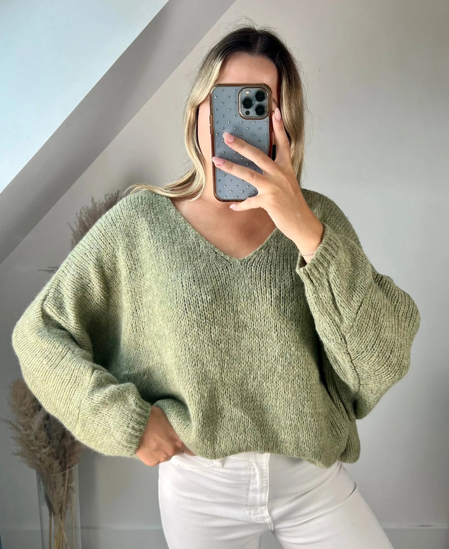 Pull Sarah kaki MaisonPerla Collection