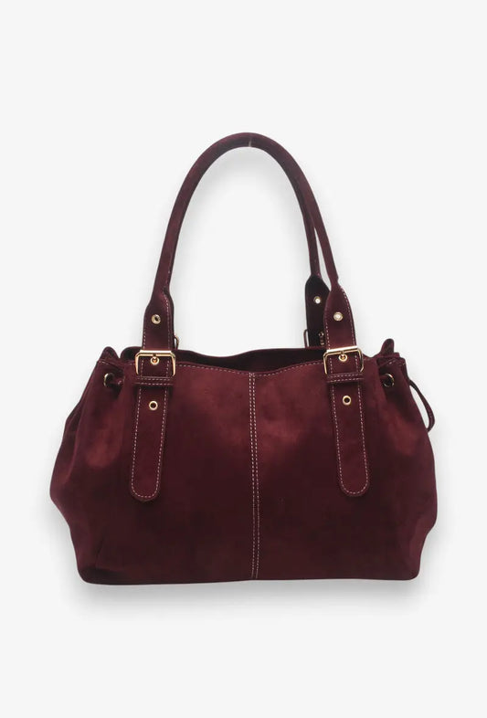 Sac Alma bordeaux suédine MaisonPerla Collection