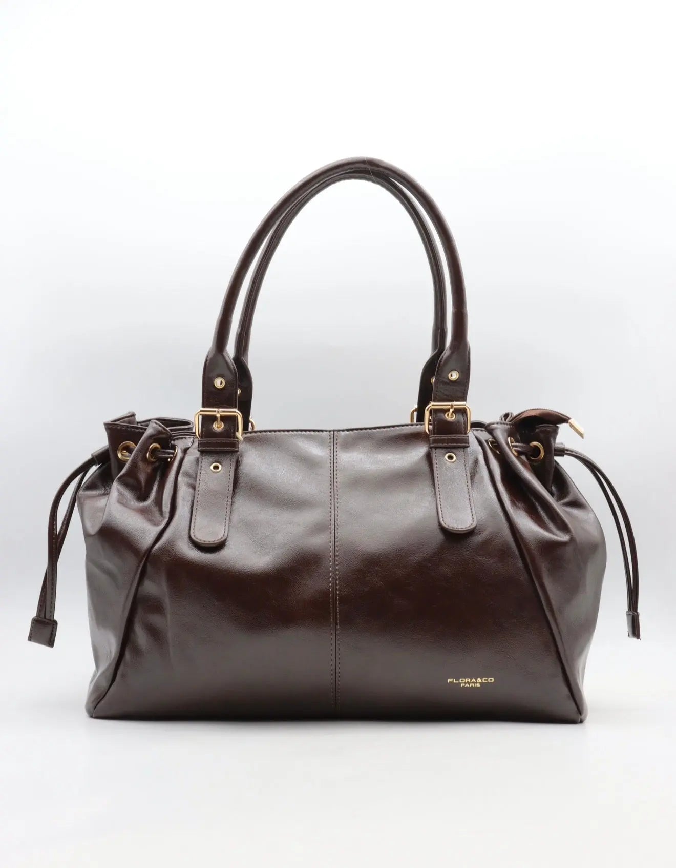 Sac Alma chocolat brillant MaisonPerla Collection