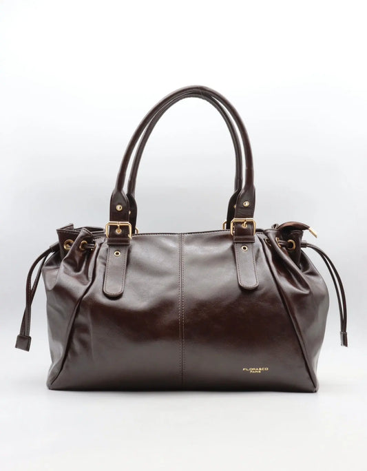 Sac Alma chocolat brillant MaisonPerla Collection